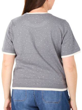 Thumbnail 3: Nanette Lepore Women's Plus Short Sleeve Rhinestone Top 