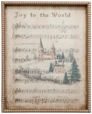 Thumbnail 1: MAISON ROUGE 16x20 Joy To The World Beaded Frame Christmas Wall Art  