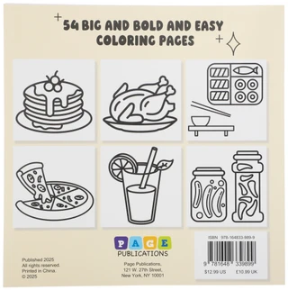 Thumbnail 2: Page Publications Food And Drink 54 Page Big And Bold Easy Coloring Book  