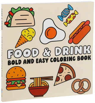 Thumbnail 1: Page Publications Food And Drink 54 Page Big And Bold Easy Coloring Book  