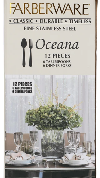 Thumbnail 2: Farberware 12 Pc Oceana Stainless Steel Flatware Set 