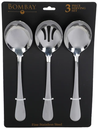 Thumbnail 1: Bombay 3 Pc Fine Stainless Serving Spoon Set  