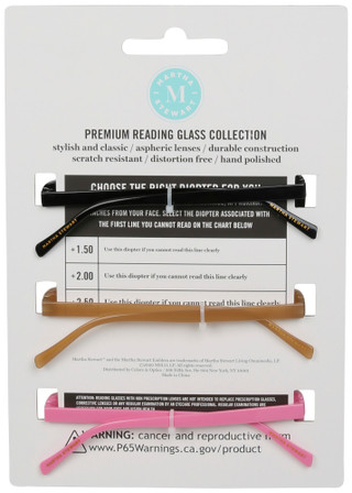 Thumbnail 2: Martha Stewart 3 Pk 1.50 Cat Premium Reading Glasses 