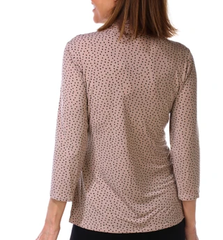 Thumbnail 3: Tahari Women's 3/4 Sleeve Twist Front Dot Top 