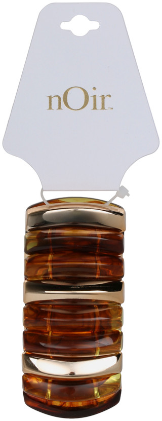 Thumbnail 1: Noir Tortoise Gold Tone Stretch Bracelet 