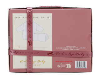 Thumbnail 2: Rock a Bye Baby  Baby Girl's 2 Pc Hello World Sweater & Blanker Gift Set 