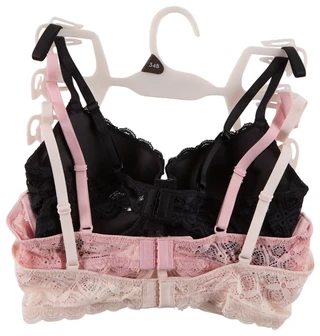 Thumbnail 2: Laura Ashley 3 Pk Women's Comfort Push Up Lace Underwire Bras  