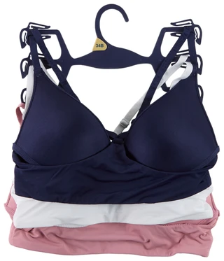 Thumbnail 2: U.S. POLO 3 Pk Women's Racer Wireless Bralettes  