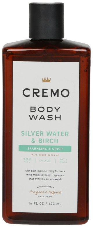 Thumbnail 1: CREMO 16 OZ Silver Water & Birch Body Wash  