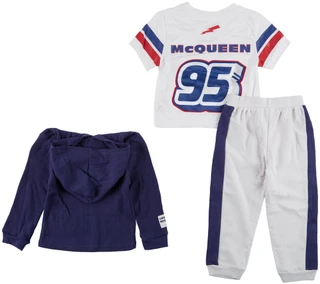 Thumbnail 2: Cars Little Boys 3 Pc Graphic Tee Jogger Hoodie Set  
