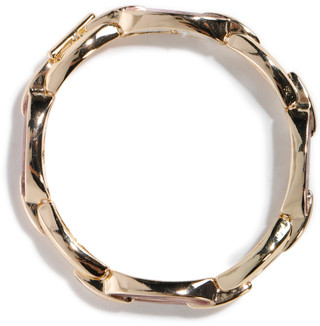Thumbnail 2: Napier 2.25 In Abalone Link Stretch Vintage Gold Bracelet  