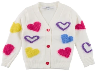 Thumbnail 1: BADGLEY MISCHKA Toddler Girls Fuzzy Hearts Cardigan  