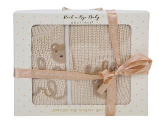 Thumbnail 1: Rock a Bye Baby  Baby Boy's 2 Pc Hello World Sweater & Blanker Gift Set 