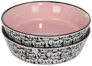 Thumbnail 2: BLUE SKY 2 Pk Cat Faces Pet Bowls  