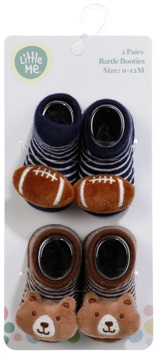 Thumbnail 1: Little Me 2 Pk Rattle Booties  