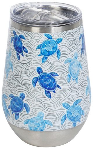 Thumbnail 1: REEL LEGENDS 12 oz Turtle Tides Wine Tumbler 