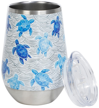 Thumbnail 3: REEL LEGENDS 12 oz Turtle Tides Wine Tumbler 