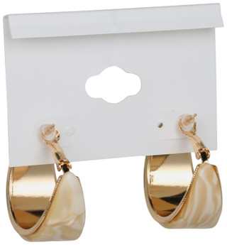 Thumbnail 3: Natasha Gold Tone Resin Statement Hoop Earrings 
