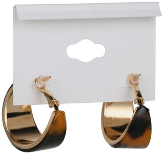 Thumbnail 4: Natasha Gold Tone Resin Statement Hoop Earrings 