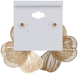 Thumbnail 2: Natasha Gold Tone Crystal Flower Statement Earrings 