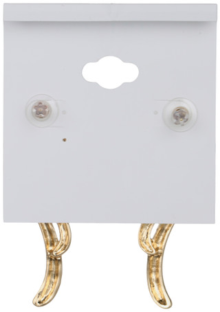 Thumbnail 2: Natasha Gold Tone Swirl Statement Earrings 