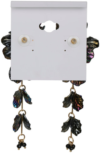 Thumbnail 2: Natasha Iridescent Floral Drop Earrings 
