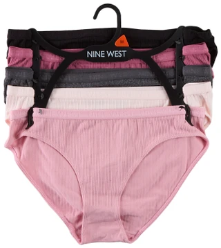Thumbnail 1: NINE WEST 5 Pk Women's Seamless Comfort Ribbed  Panties  
