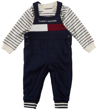 Thumbnail 1: Tommy Hilfiger 2 Pc Baby Boys Long Sleeve Overalls Set  