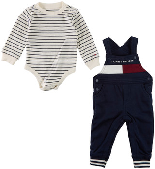 Thumbnail 3: Tommy Hilfiger 2 Pc Baby Boys Long Sleeve Overalls Set  