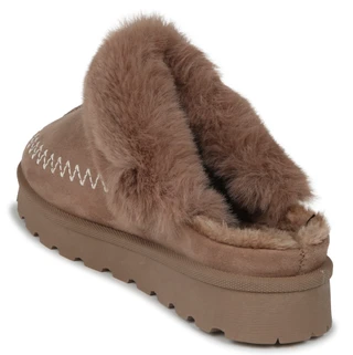 Thumbnail 3: Flexus Women's Embroidered Fur Collar Cozy Slippers  