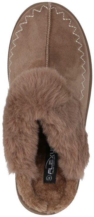 Thumbnail 4: Flexus Women's Embroidered Fur Collar Cozy Slippers  