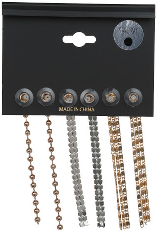 Thumbnail 2: Noir 3 Pk Statement Drop Earring Set 
