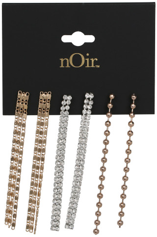 Thumbnail 1: Noir 3 Pk Statement Drop Earring Set 