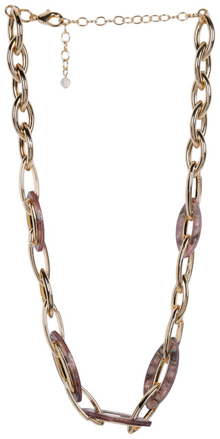 Thumbnail 1: Napier 16 In Abalone Link Vintage Rose Necklace  