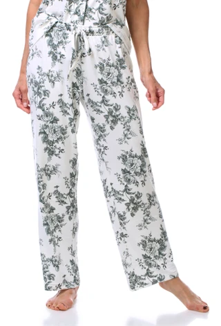 Thumbnail 3: Laura Ashley 2 Pc Women's Short Sleeve Floral Print Pajama Pant Set  