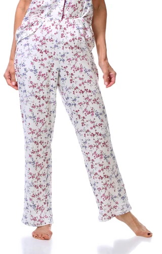 Thumbnail 4: Laura Ashley 2 Pc Women's Short Sleeve Button Up Floral Pajama Pant Set  