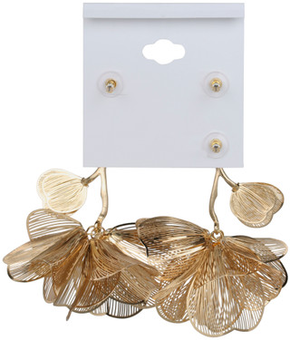 Thumbnail 2: Natasha Gold Tone Floral Statement Drop Earrings  