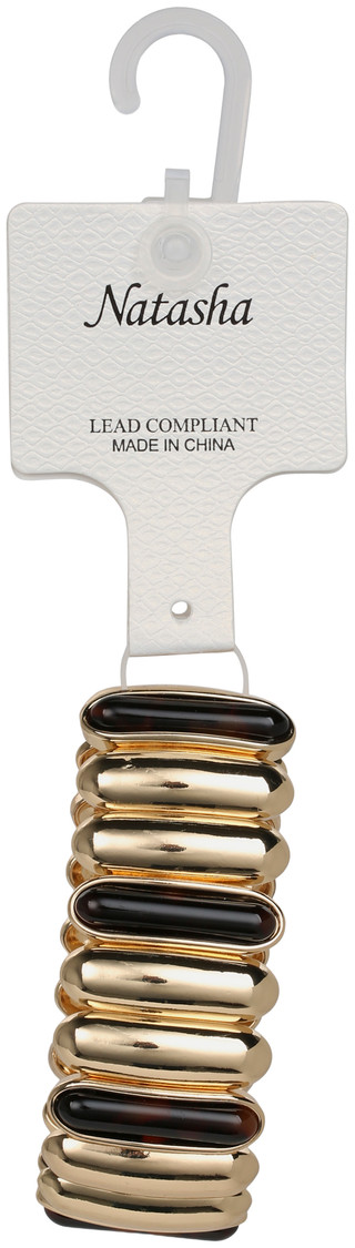 Thumbnail 1: Natasha Gold Tone Tortoise Accent Bracelet  