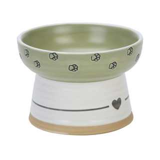 Thumbnail 1: BLUE SKY 4.4 In Round Pedestal Heart Ring Pet Bowl  