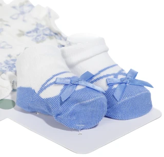 Thumbnail 2: Little Me 3 Pc Floral Print Headwrap Bib And Botties Set  