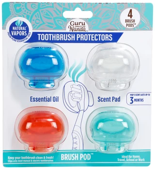 Thumbnail 1: Guru Nanda 4 Pk Toothbrush Protectors w/ Essential Oil Scent Pads  