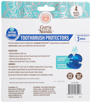 Thumbnail 2: Guru Nanda 4 Pk Toothbrush Protectors w/ Essential Oil Scent Pads  