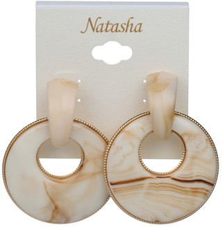 Thumbnail 1: Natasha Marbled Resin Hoop Earrings 