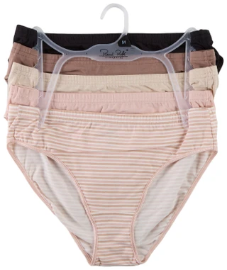 Thumbnail 1: Rene Rofe 5 Pk Women's Cotton Hi-Cut Panties  
