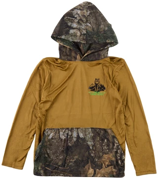 Thumbnail 1: REAL TREE Boys Long Sleeve Light Weight Camo Wolf Performance Hoodie  