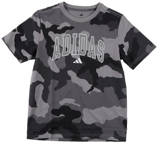 Thumbnail 1: Adidas Boys Short Sleeve Black Camo Graphic Tee  