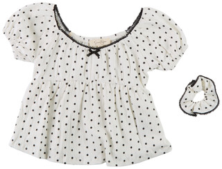 Thumbnail 1: Jessica Simpson 2 Pc Girls Short Sleeve Woven Top w/ Matching Scrunchie  