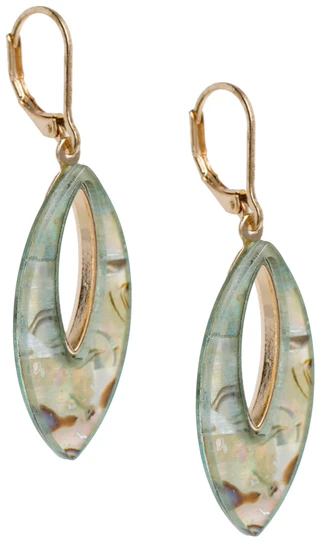 Thumbnail 1: Napier Abalone Link Drop Lever Back Earrings  
