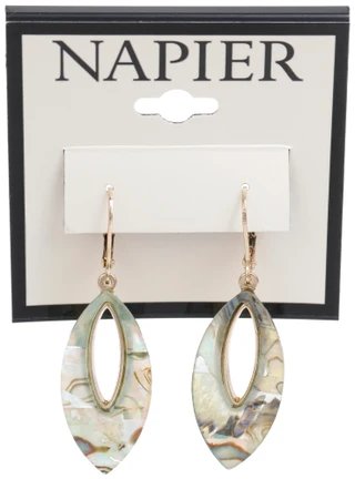 Thumbnail 2: Napier Abalone Link Drop Lever Back Earrings  