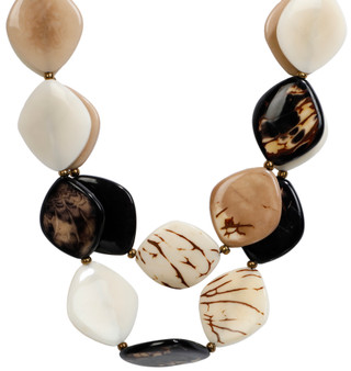 Thumbnail 2: TAGUA Handmade Tagua Palm Nut Megan Black Combo Necklace  